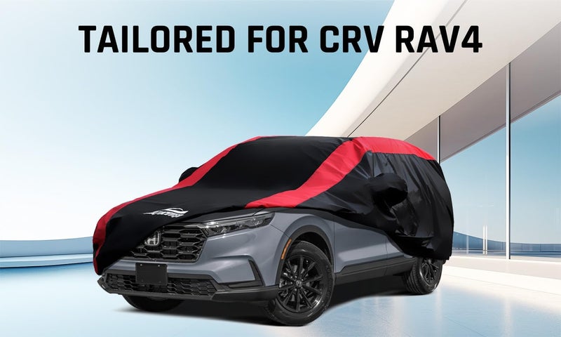 AltoCover SUV Car Cover Custom Fit for Toyota RAV4 1996-2025, Honda CRV 1997-2025, Car Cover Waterproof All Weather Outdoor Protection with Red Strip Design - Image 2